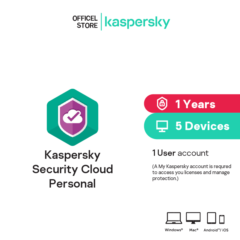 Kaspersky Security Cloud Personal 5 Devices 1 Year